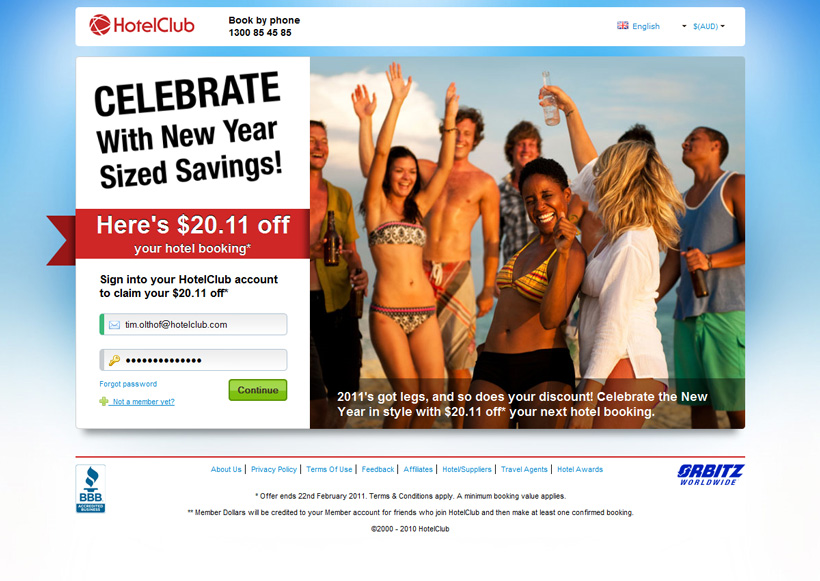 HotelClub flash sale